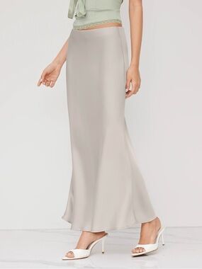 Cider Satin mid rise maxi skirt
